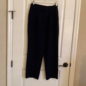 St. John Basic High-Waist Wide-Leg Women's Pants - Navy